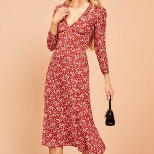 Reformation  Red Boho Coastal Cowgirl Mabel Dress